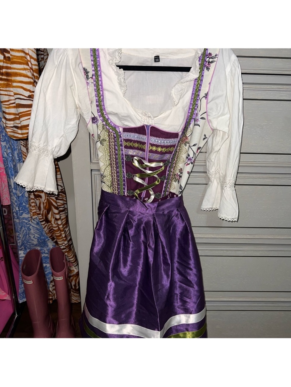 Purple Traditional Dirndl-Style Oktoberfest dress